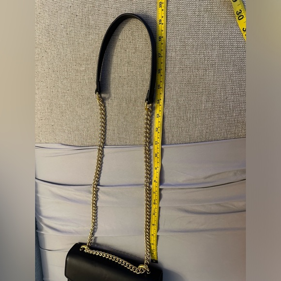 JW PEI Bag - Envelope Chain Crossbody - Black with Gold Hardware - Vegan Leather - Picture 14 of 15